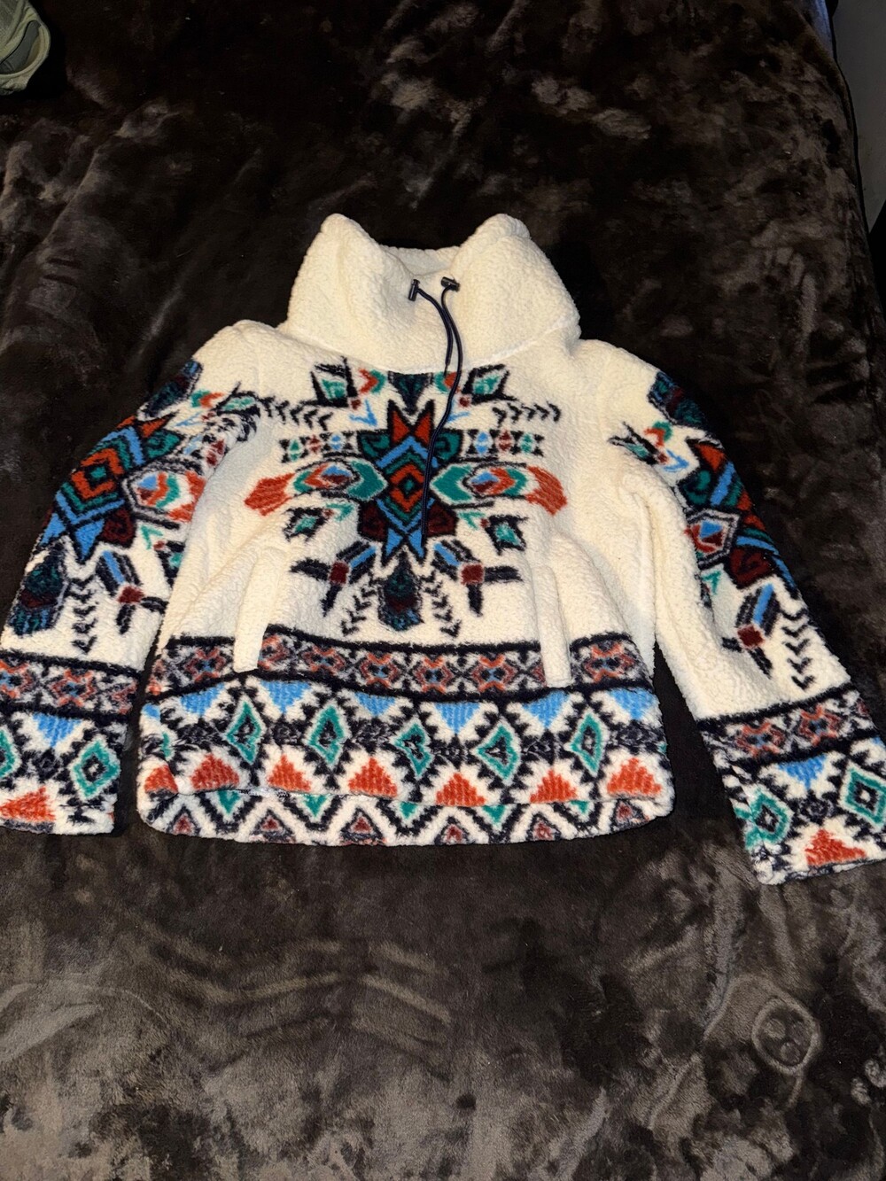 Aztec Fleece Sherpa Pullover size small
